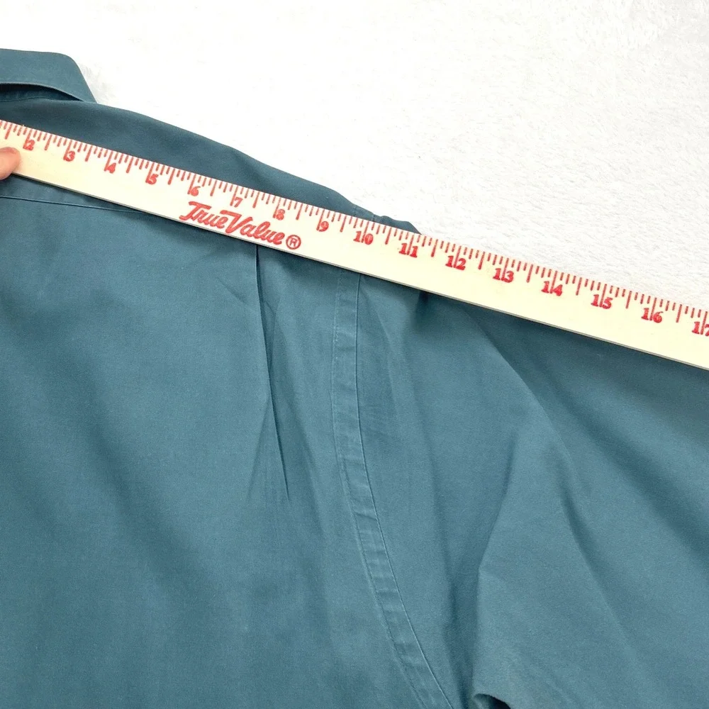 VTG Banana Republic Safari Mill Valley Mens Large Button Down Shirt Teal Green
